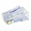 Swe-Tech 3C Simply45 Cat5e Pass Through RJ45 Crimp Connectors, Solid 24AWG/Stranded 28-26AWG, Blue Tint, 100PK FWTS45-1500